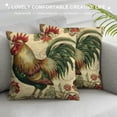 thumbnail image 3 of Nawypu  Rooster Painting Farmhouse Decorative Throw Pillowcase Country Burlap Pillow Cover Cushion Case 18’’x18’’, 3 of 5
