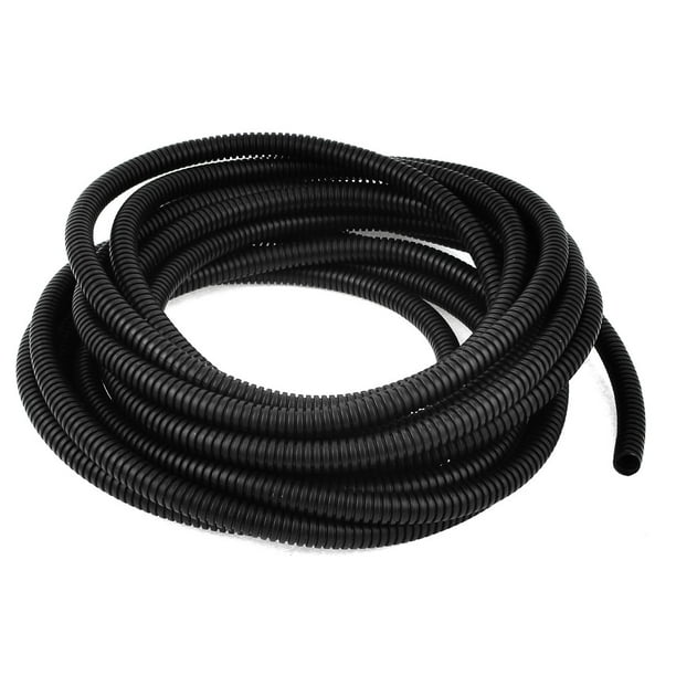 Tubo Corrugado Flexible de Plástico de 8 M 8 x 10 mm para Jardín, Fábrica, Oficina Negro