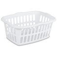 thumbnail image 2 of Sterilite 1.5 Bushel Plastic Stackable Laundry Basket Bin, White (48 Pack), 2 of 5