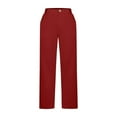 thumbnail image 5 of Stamzod Womens Capri Pants with Pockets Fashion Solid Color Summer Slim Fit Stretch Straight Capris Casual Work Cropped Pants for Women Red L, 5 of 5