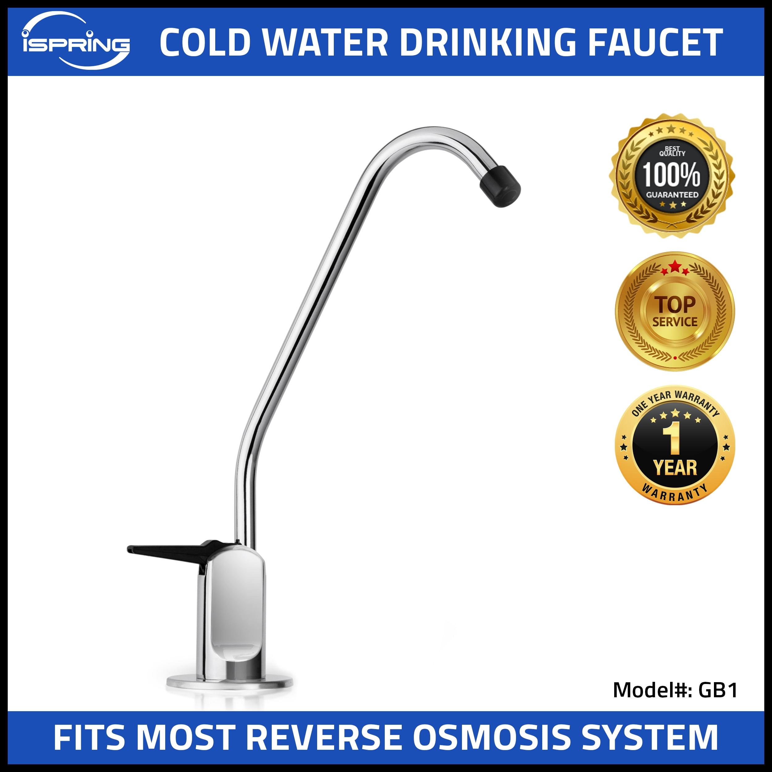 iSpring GB1 Lead-Free Reverse Osmosis Filter Drinking Water, Standard Non-Air Gap RO Faucet, Chrome