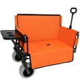 thumbnail image 2 of 180L Collapsible Wagons Carts Foldable, Heavy Duty Beach Cart with Mounted Folding Tabletop and 360° Wheels, 500lbs Capacity, Portable Utility Wagon for Camping, Sports, Shopping, Orange, 2 of 9