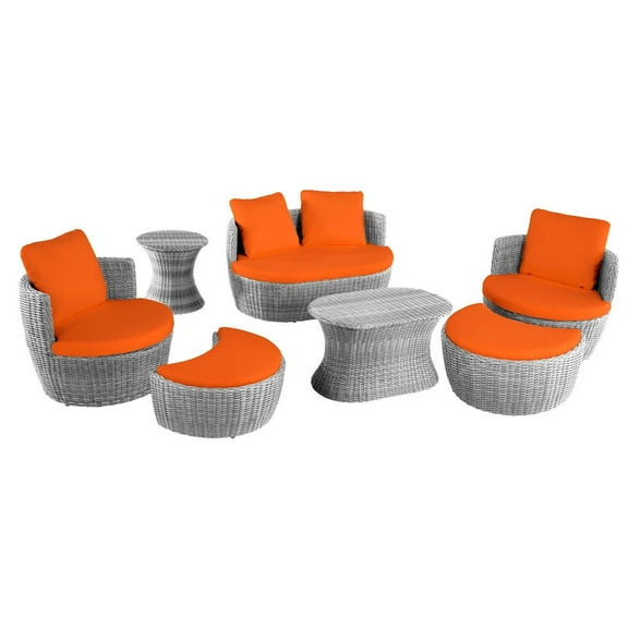 Jiallo Outdoor 7-Piece Ottoman Set