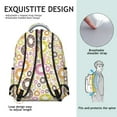 thumbnail image 5 of Donut Design Backpack - Fashionable & Sturdy School Backpack for Students & Adults, Roomy Laptop Compartment, Lightweight for Commute & Campus, Trendy Donut Graphics, Great Gift for Bakery Lovers, 5 of 6