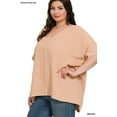thumbnail image 4 of Zenana Women's V Neck Woven Airflow Dolman Short Sleeve Hi-Low Blouse Top, 4 of 5