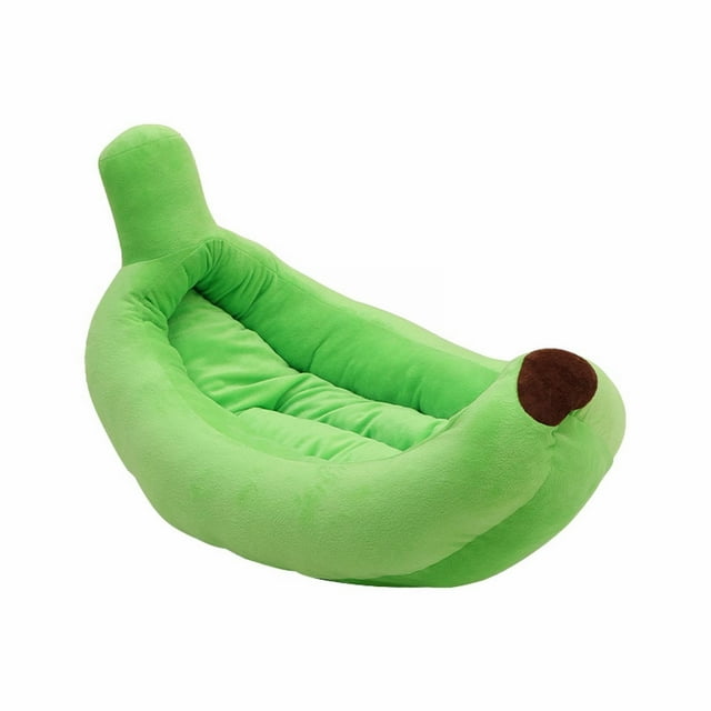 Lit pour Chat en Forme de Banane pour Usage Intérieur et Extérieur, Doux, Toutes Saisons, Style Canapé Confortable avec Housse Amovible et Soutien Doux