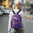 thumbnail image 7 of Quilted Backpack Fashion Backpack 10.23*5.11*12.59 Inch Women's Fashion Backpack Picnic Shopping Travel Out Sports backpack Cute Purple Owl, 7 of 7