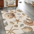 thumbnail image 3 of Ocean Starfish Washable Area Rugs 3'x5', Brown Shell Summer Sea Vintage Linen Low Pile Throw Living Room Rug Non-Slip Sturdy Edge Binding Carpet for Indoor Entryway Bedside Kitchen, 3 of 9