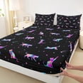 thumbnail image 3 of Manfei Watercolor Cat Full Size Sheets 4-Piece for Kids, Tie Dye Kitten Bed Sheets, Colorful Stars Sheet Sets, Microfiber Bedroom Decor, 3 of 6