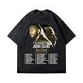 thumbnail image 3 of XIANQI John Legend Tour Vintage Washed T-Shirt Round Neck Short Sleeve black, 3 of 7