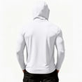 thumbnail image 3 of Men's UPF 50+ Sun Hoodie Long Sleeve Hooded Fishing Shirt Solid Pullover Cooling Ice Silk Breathable Quick-Dry Moisture Wicking 4-Way Stretch for Commute Fishing Hiking White M, 3 of 5