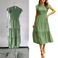thumbnail image 2 of Vestido elegante Qarigey Tela transpirable Verde S, 2 of 6
