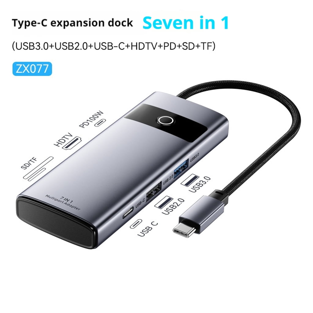 6/7/8 in1 Type C Docking Station 4K HDTV PD100W Power USB Port SDTF Card Reader