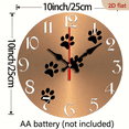 thumbnail image 3 of 2D Flat, 1pc 10Inch Rustic Farmhouse Paw Print Wooden Wall Clock with Silent Quartz Movement, AA Battery Operated (Not Included), 2D Flat Design for Kitchen, Bedroom, Living Room, or Office Decor,, 3 of 7