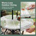 thumbnail image 5 of Round Outdoor Tablecloth with Umbrella Hole and Zipper, Sage Green Palm Leaves Tablecloth with Elastic Waterproof, Tropical Botanical Summer Patio Table Covers for 36" - 44" Picnic Pool Tables, 5 of 9