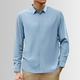 thumbnail image 2 of LIUJUNSHOP Men's Stretch Dress Shirt Long Sleeve Slim Muscle Fit Button Down Formal Business Casual Shirt Light Blue 165/105, 2 of 5