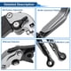 thumbnail image 4 of Palancas de freno y embrague cortas y largas para Kawasaki VERSYS 650 15-23, palanca de freno ajustable de motocicleta, aleación de aluminio, mango de titanio con extremo negro, 4 of 6