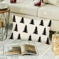 thumbnail image 2 of Merry Bright Christmas Tree Decor Pillow Covers 12x20 Inch Black and White Forest Pine Trees Xmas Throw Waist Pillow Covers Winter Decorations for Home Sofa Couch, Cotton Linen Cushion Cover, 2 of 6