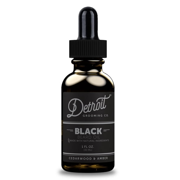 Aceite para barba Detroit Grooming, hidratante y nutritivo, 30 ml, negro