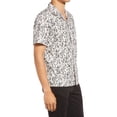thumbnail image 3 of Theory Mens Noll Prism Short Sleeve Stretch Cotton Button-Up Camp Shirt S White, 3 of 4
