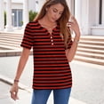 thumbnail image 5 of Womens Henley Shirt Short Sleeve Halloween Tops Casual Halloween Blouse for Halloween Party, 5 of 5