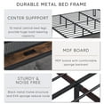 thumbnail image 6 of King Size Bed Frame with LED Lights, Charging Station and Storage Headboard, Upholstered Platform Bed Frame with Heavy Metal Slats, No Box Spring Needed, Noise Free, Easy Assembly, Dark Gray, 6 of 10