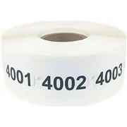 Black Consecutive Number Stickers 4001  5000 | 1 inch Round - 1,000 Per Roll | InStockLabels.com