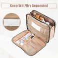 thumbnail image 4 of Unique Bargains Large Toiletry Bag Makeup Bag with Compartments Water-resistant Travel Bag Cosmetic Bag Pink, 4 of 7