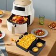 thumbnail image 4 of Collapsible 2-Pack Air Fryer Silicone Liners for 8QT & 10QT NINJA Foodi Dual, Reusable Rectangular Silicone Basket Pot for Air Fryer Accessories (Gray), 4 of 6