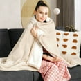 thumbnail image 4 of Gymax 60''x50'' Electric Heated Throw Blanket Flannel & Sherpa Double-sided Flush White, 4 of 10