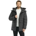 thumbnail image 3 of Wantdo Men's Recycled Puffer Jacket Insulated Winter Coat Quilted Winter Jacket with Removable Hood Dark Gray XL, 3 of 13
