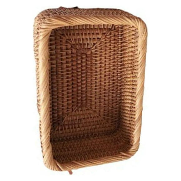 Naiovety Cesta de Picnic, cajas multiusos de ratán para artículos diversos, caja de almacenamiento Rectangular de cosméticos para pan y té, Almacenamiento y organización del hogar L/30*20*9CM