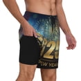 thumbnail image 2 of Logiee 2025 New Year 5 Print Men's Swim Trunk,Quick Dry Board Shorts ,Men's Swim Trunks with Compression Liner, Bathing Suits with Pockets-X-Large, 2 of 6