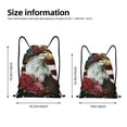 thumbnail image 2 of Gaeub Eagle With Hat And Roses Drawstring Backpack Bag Sport Gym Sackpack Heavy Duty String Backpack for Men Women-Medium, 2 of 6