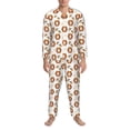 thumbnail image 3 of Honeii Wooden Barrels With Honey Pattern Mens Pajamas Set,2pcs Men's Lounge Long Sleeve Sleep Shirt and Pajama Bottoms Sleepwear Set,Mens Pjs Sets-Small, 3 of 7