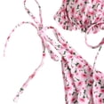 thumbnail image 3 of ITFABS Ladies Split Swimwear Set, Printing Lace Up Backless Bikini Swimsuit, 3 of 4