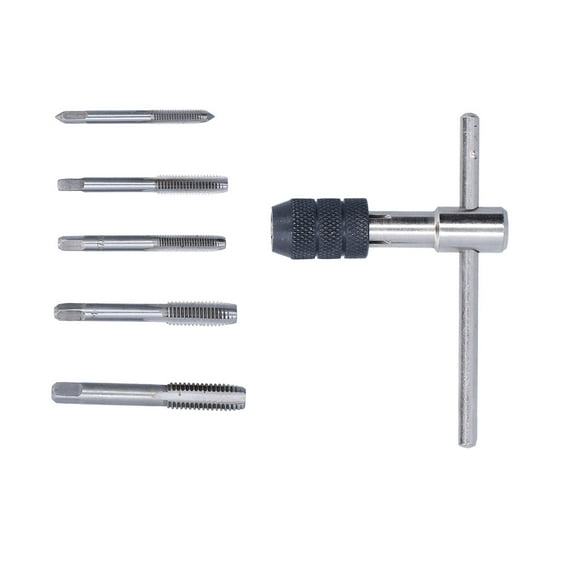 Tap Handle Set, Tap Wrench No Burr High Strength Straight Flute Tap Bearing Steel For Car Repairs For Machine Maintenance For Home