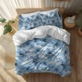 thumbnail image 2 of Abstract Watercolor Duvet Cover Set Queen Size Blue Flower Floral Soft Lightweight Comforter Covers 4 Piece Bedding Set with 1 Duvet Cover 1 Bed Sheet & 2 Pillow Shams, 2 of 8