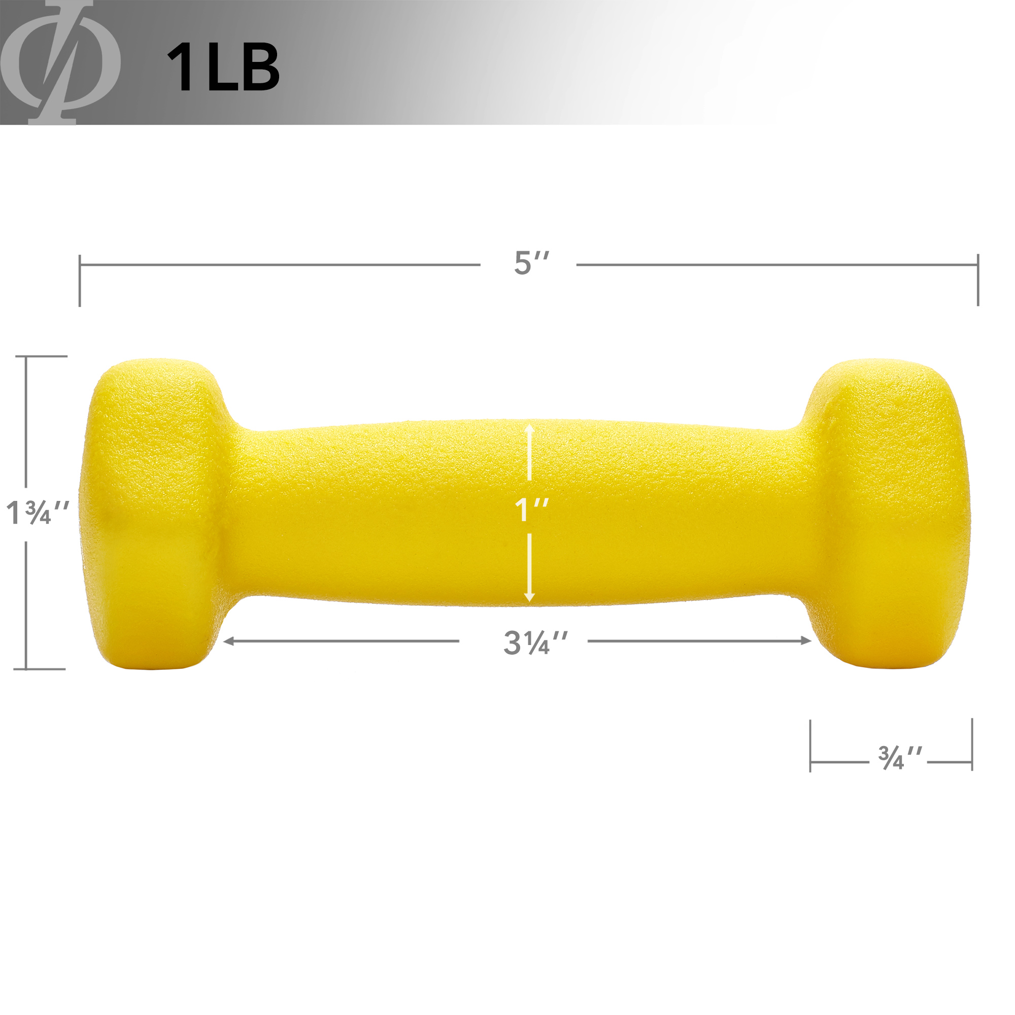 Philosophy Gym 1 lb Neoprene Dumbbell Pair, Yellow photo 4