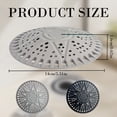 thumbnail image 3 of 5.5 Inch Silicone Shower Drain Hair Catcher Non-Slip Drain Protector Tool-Free Install Drain Strainer Standard Drain Catcher Anti-Clog Hair Drain Filter Soft Silicone Drain Cover, 3 of 9