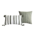 thumbnail image 3 of Benjara Meo 5pc Queen Size Comforter Set- Green Textured Woven Jacquard Stripe, 3 of 6