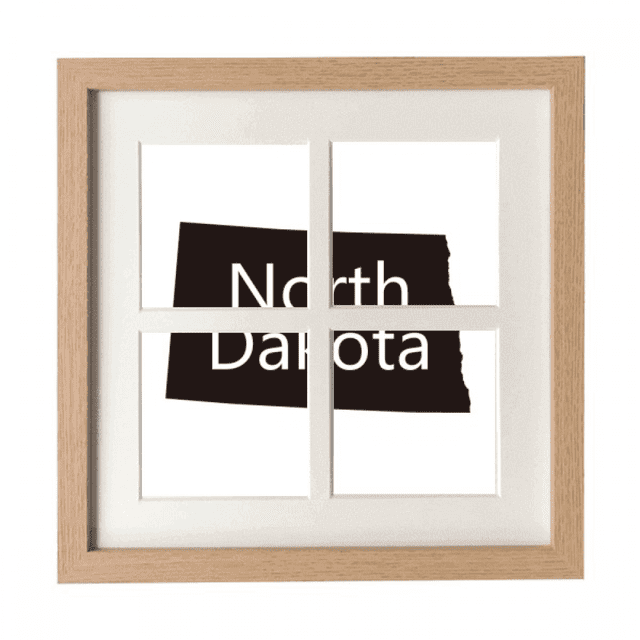 North Dakota America USA Map Outline Frame Wall Tabletop Display 4 Openings Picture