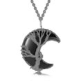 thumbnail image 1 of Creative Healing Crystal Necklace Tree Of Life Wire Wrapped Moon Natural Stone Pendant Diy Necklace For Women, 1 of 2