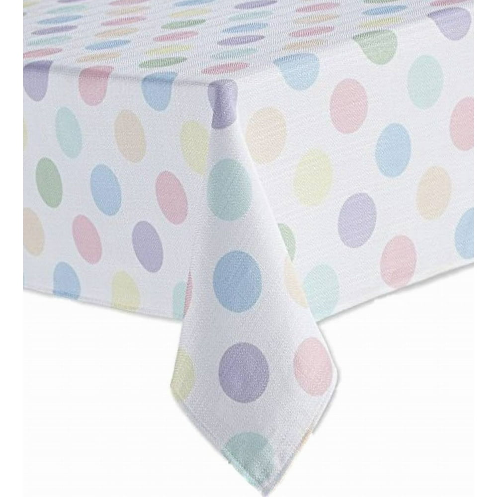 Celebrate Together Pastel Polka Dot Tablecloth, Woven Fabric 60X84 Obl