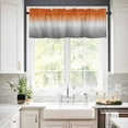 thumbnail image 2 of Burnt Orange Gray Ombre Kitchen Curtains and Valances Set, 3 Piece Kitchen Curtains Set 24 Inch Length, Modern Gradient Abstract Art Rod Pocket Curtains Tier Farmhouse Window Curtains, 2 of 6