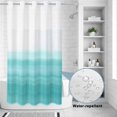 thumbnail image 4 of No Hook Shower Curtain with Built-in Rings - Aqua White Washable Waterproof Fabric Bathroom Curtains for Hotel,Rentals, Stall 36 X 78 Inch , Abstract Brush Stroke, 4 of 9