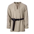 thumbnail image 1 of Blusa y camisa de manga larga con cuello alto para hombre, estilo casual, de color liso, con cuello alto, 1 of 5