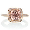 thumbnail image 2 of 2 Carat Beautiful Morganite and diamond Halo Wedding Ring Set on 10k Rose Gold, 2 of 2