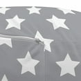 thumbnail image 3 of Star Pouf Cover with Zipper, Big Stars Pattern Monochrome Modern Design Starry Night Themed, Soft Decorative Fabric Unstuffed Case, 30" W X 17.3" L, White Grey, by Ambesonne, 3 of 5