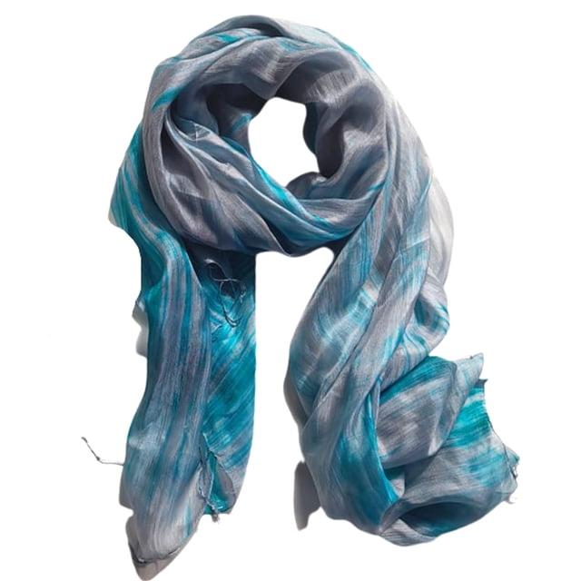 Bufanda de seda Millie & Boo azul turquesa claro 170x75 cm